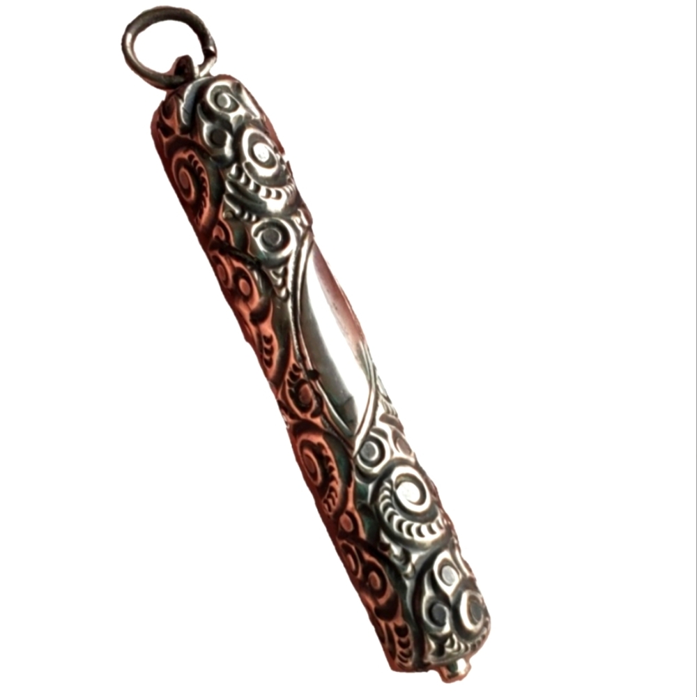 Antique Victorian 1800s Chatelaine Ornate 925 Sterling Silver Mechanical Pencil